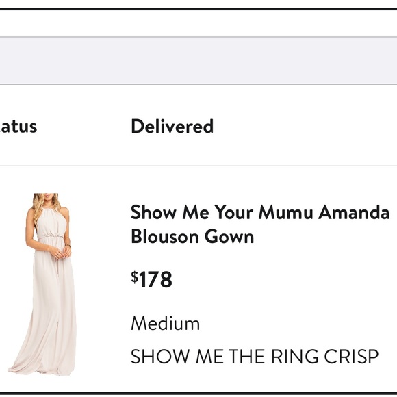 Show Me Your Mumu Amanda Blouson Gown in SHOW ME THE RING CRISP, size medium - Picture 2 of 7